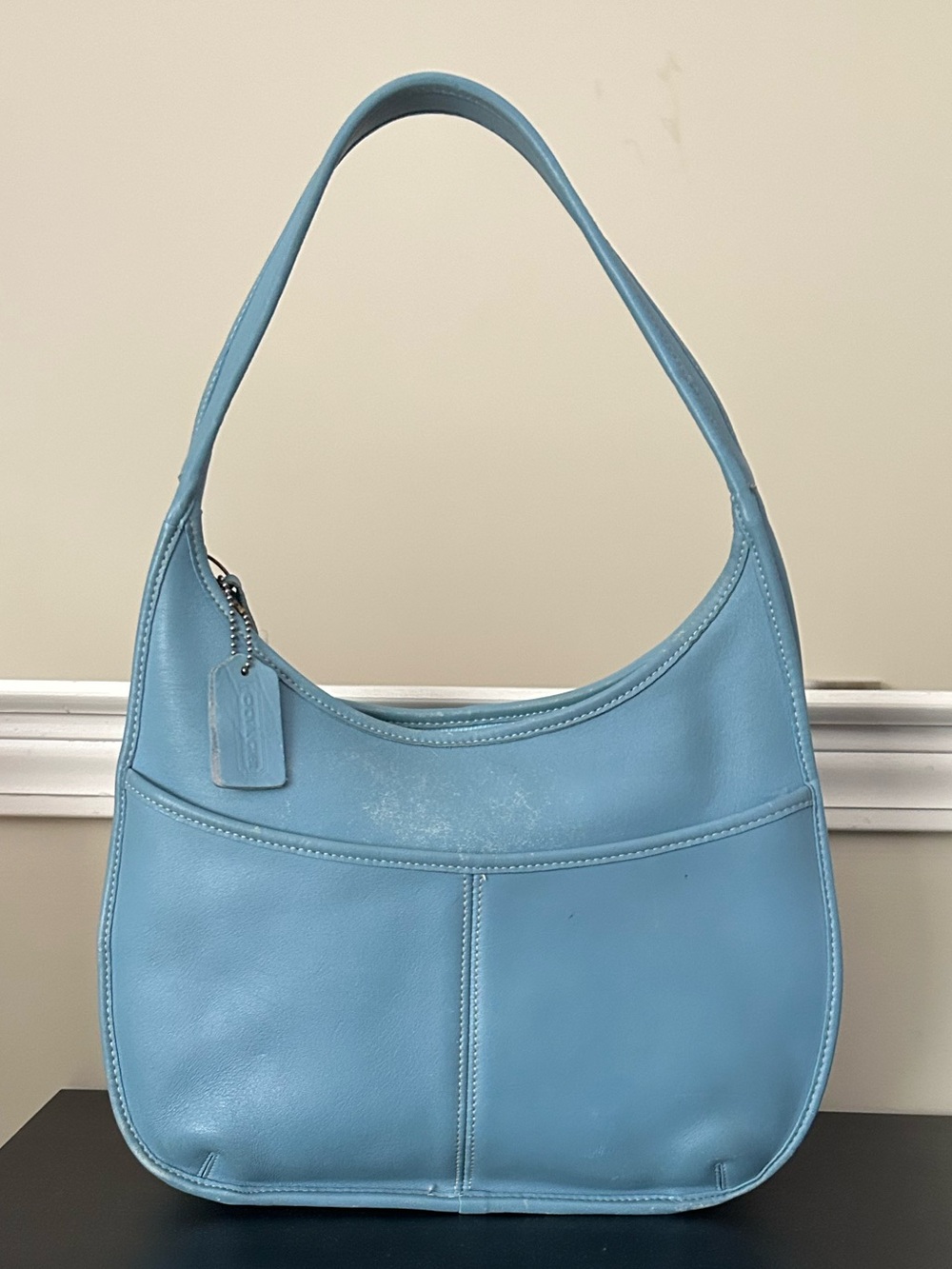 Glacier blue Vintage Coach Ergo Pocket Zip Bag 9033 - Picture 10 of 11